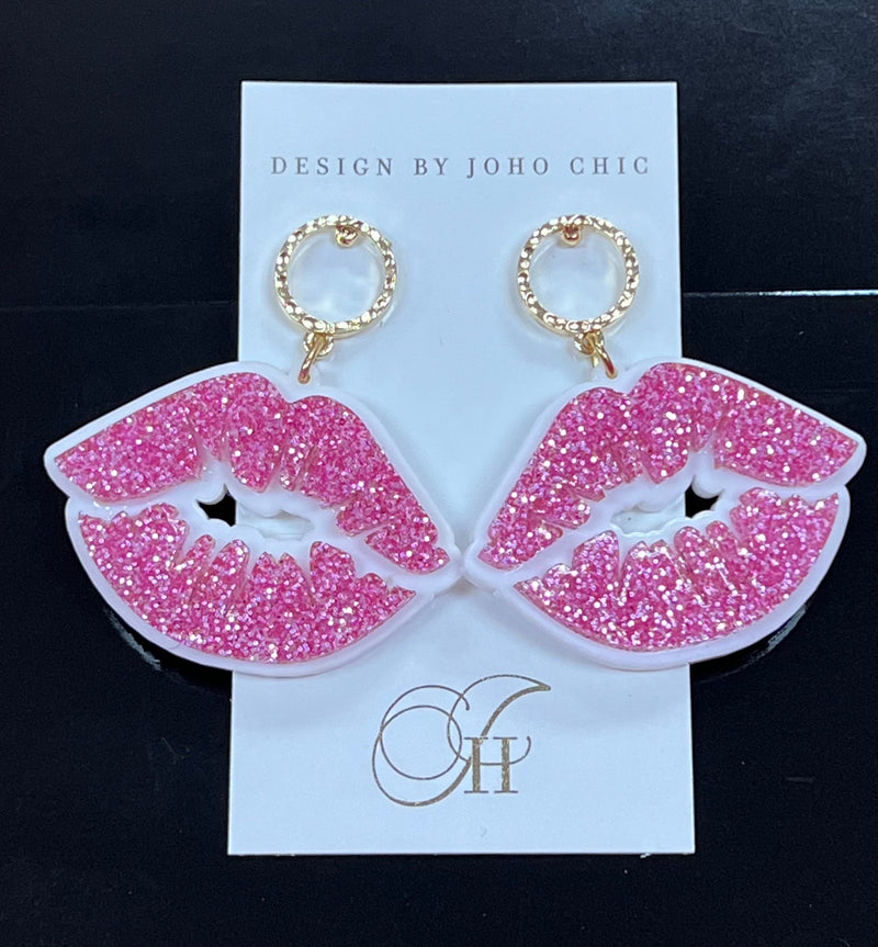 Handmade Sparkle Love Kiss-Earrings-KCoutureBoutique, women's boutique in Bossier City, Louisiana