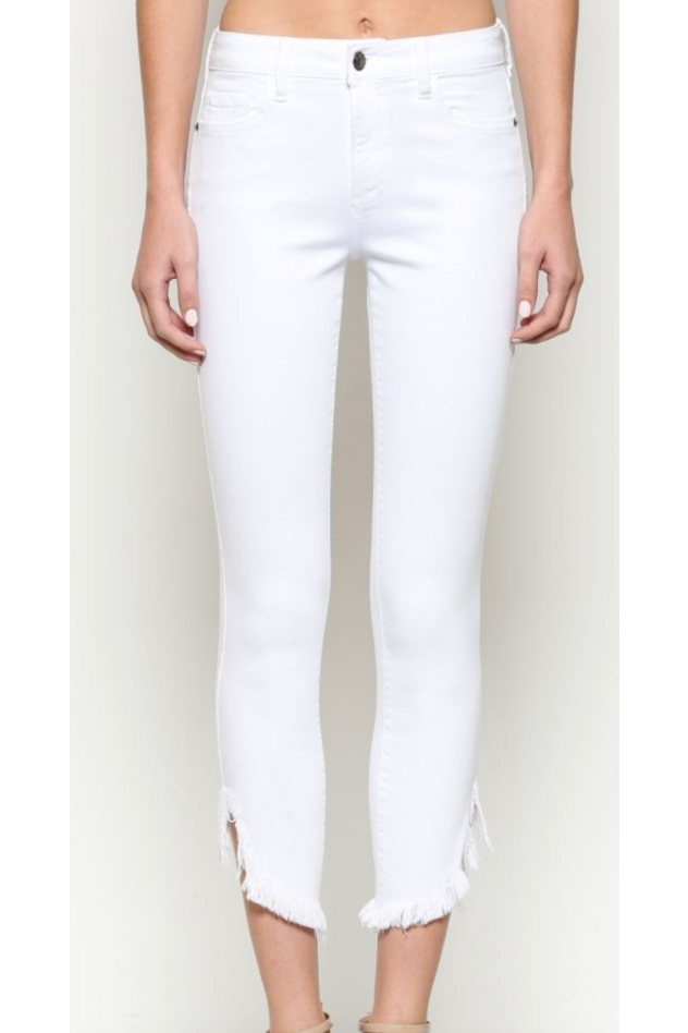 Hidden White Hem Detail High Waist Skinny Jeans-Pants-KCoutureBoutique, women's boutique in Bossier City, Louisiana