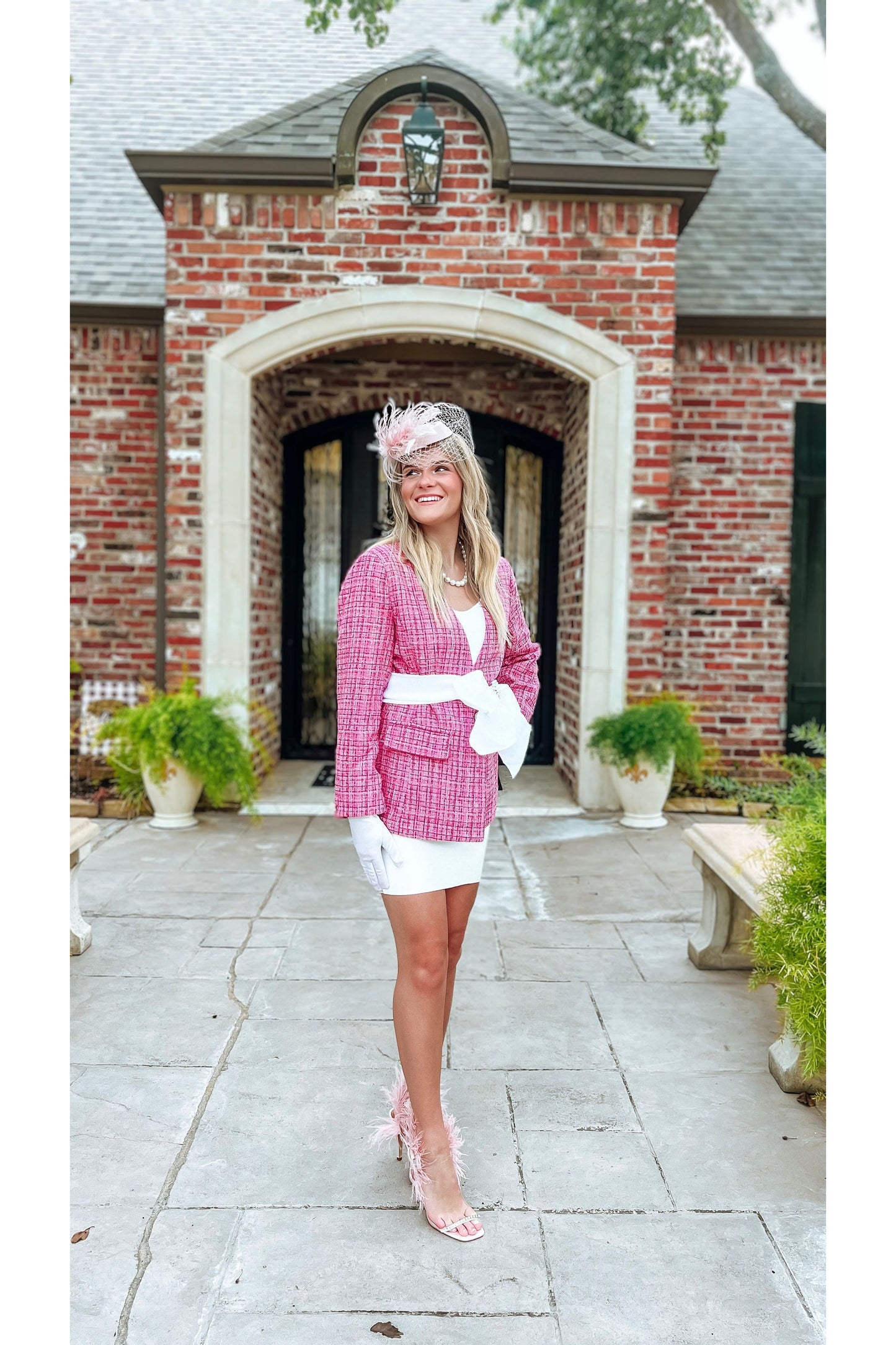 Jackie O Collection Orchid Tweed Jacket Blazer-Apparel & Accessories-KCoutureBoutique, women's boutique in Bossier City, Louisiana
