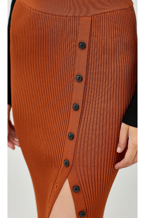 Kelley Knit Button Down Middi Skirt-Apparel & Accessories-KCoutureBoutique, women's boutique in Bossier City, Louisiana