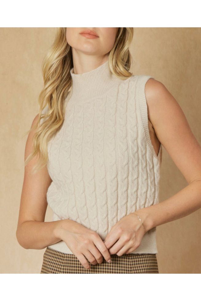 Kelsey Knit High Neck Sleeveless Sweater Vest-Apparel & Accessories-KCoutureBoutique, women's boutique in Bossier City, Louisiana