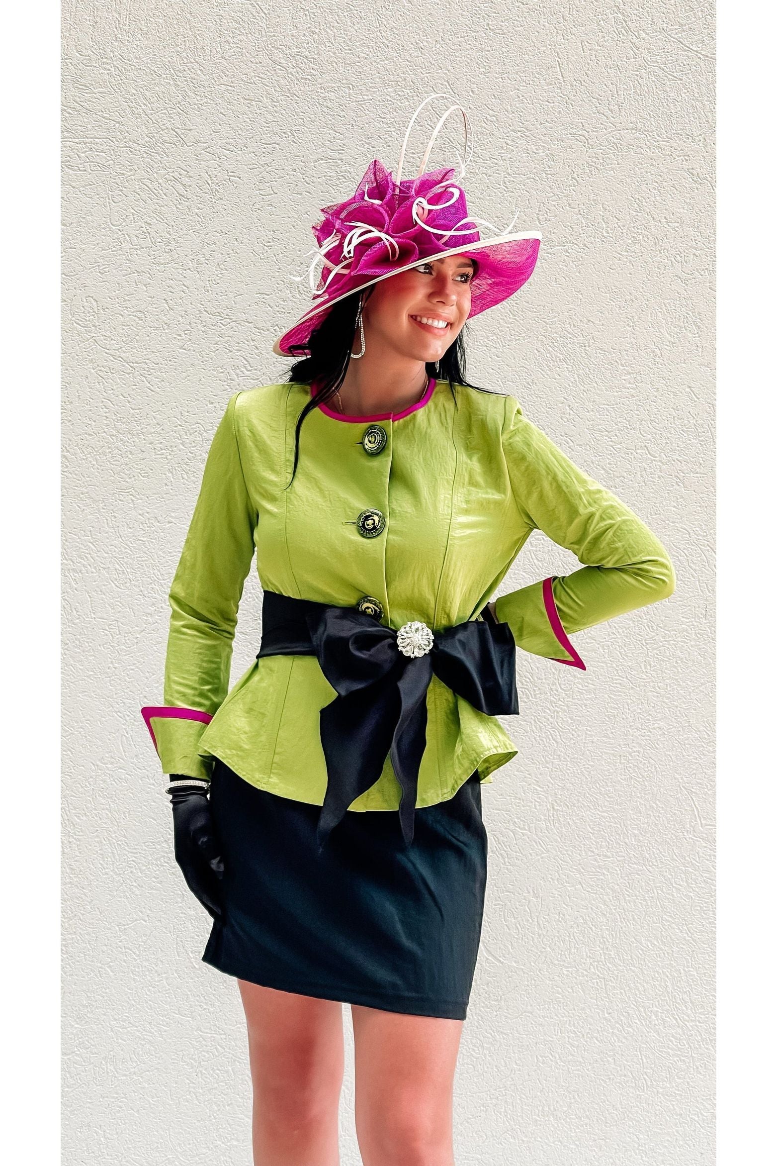 La Soie Douce Jacket Green/Purple trim / Small La Soie Douce Jacket Green/Purple trim / Small