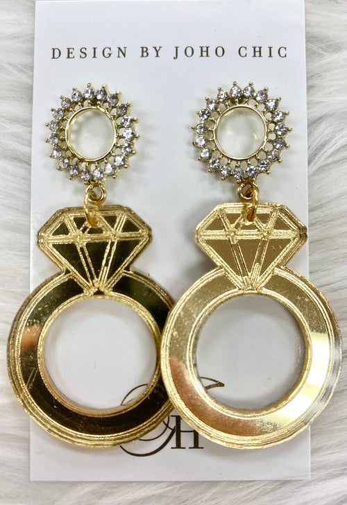 Put A Ring On It Earrings-Apparel & Accessories-KCoutureBoutique, women's boutique in Bossier City, Louisiana