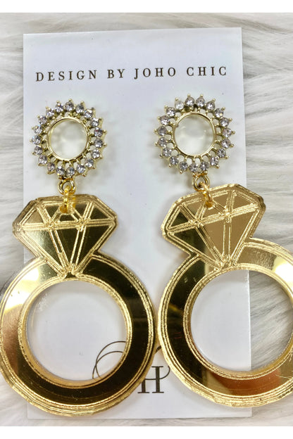Put A Ring On It Earrings-Apparel & Accessories-KCoutureBoutique, women's boutique in Bossier City, Louisiana