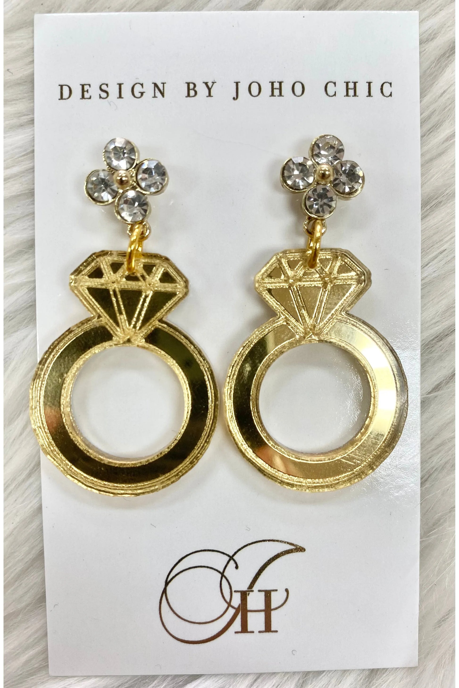 Put A Ring On It Earrings-Apparel & Accessories-KCoutureBoutique, women's boutique in Bossier City, Louisiana