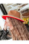 Red Bottom Panama Felt Hat-Hats-KCoutureBoutique, women's boutique in Bossier City, Louisiana