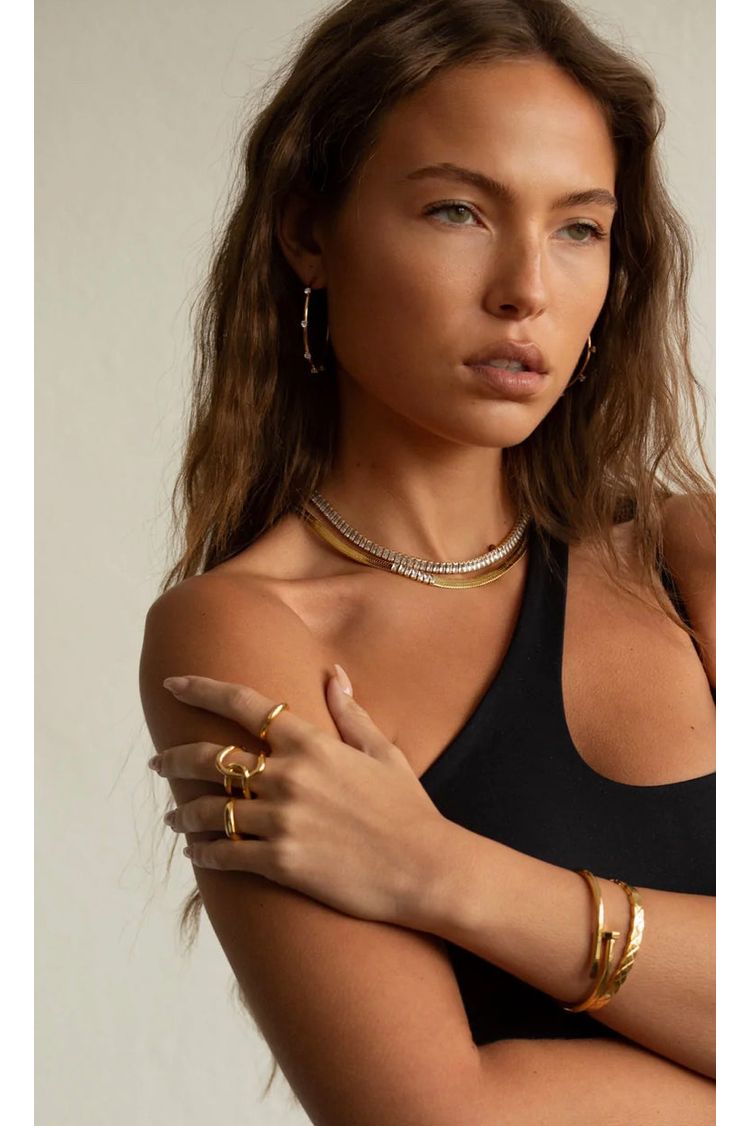 SAHIRA Parker Rhinestones Snake Chain necklace Choker-Accessories-KCoutureBoutique, women's boutique in Bossier City, Louisiana