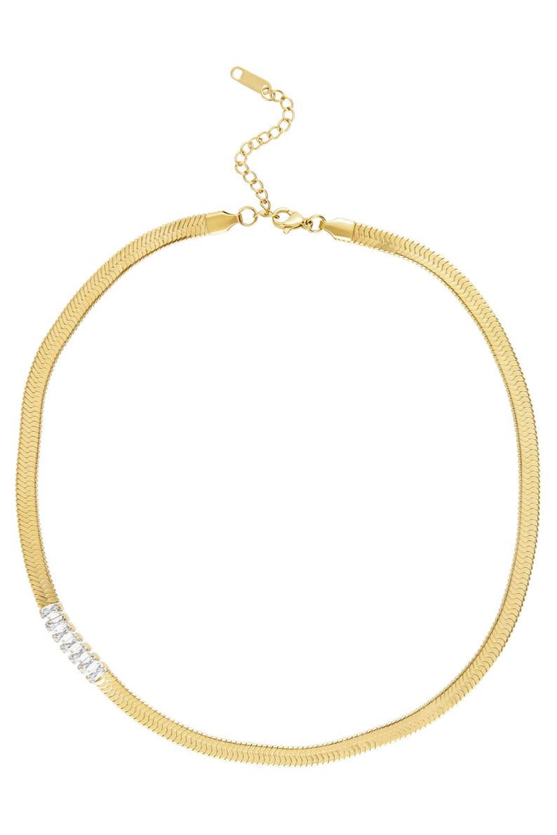 SAHIRA Parker Rhinestones Snake Chain necklace Choker-Accessories-KCoutureBoutique, women's boutique in Bossier City, Louisiana