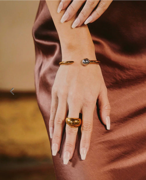 SAHIRA Stevie Nail Gold Cuff-Accessories-KCoutureBoutique, women's boutique in Bossier City, Louisiana