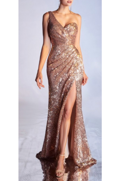 Shine Bright One Shoulder Sequin Gown-Apparel & Accessories-KCoutureBoutique, women's boutique in Bossier City, Louisiana