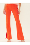 Spicy Orange Side Slit Flare Pants-Bottoms-KCoutureBoutique, women's boutique in Bossier City, Louisiana