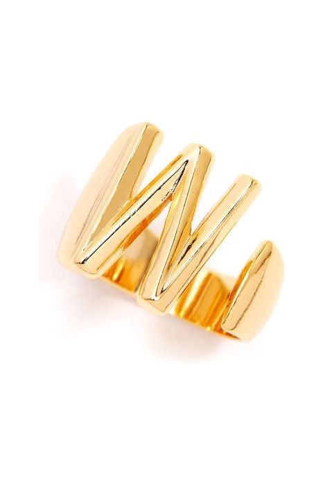 Statement Initial Ring 18K Gold Plated-Rings-KCoutureBoutique, women's boutique in Bossier City, Louisiana