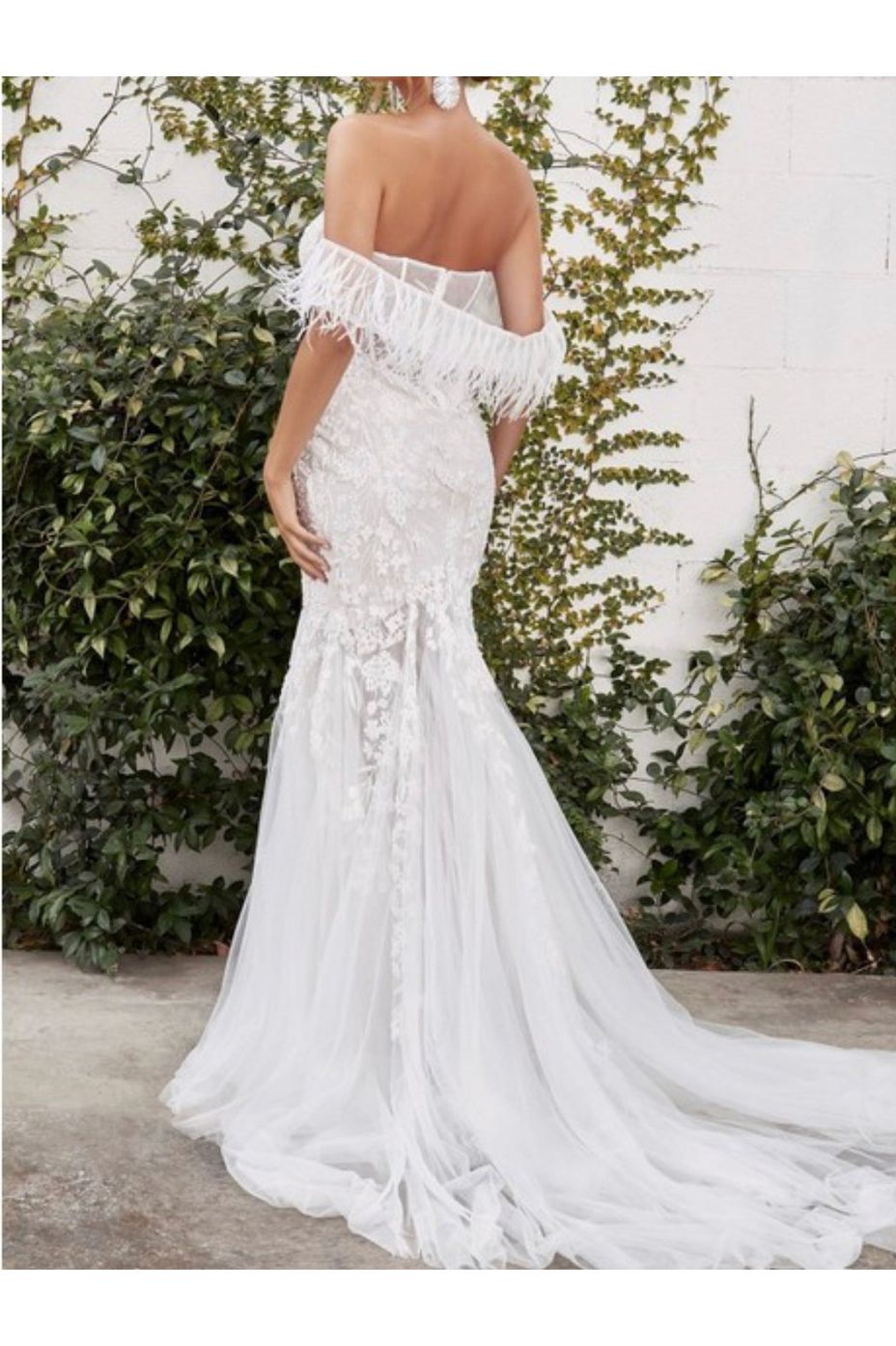 Stunning Lace Strapless Corset Dress| KCouture Boutique 8 / French White Stunning Lace Strapless Corset Dress| KCouture Boutique 8 / French White