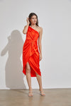 Sweet & Spicy Satin Midi Dress-Dresses-KCoutureBoutique, women's boutique in Bossier City, Louisiana