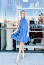 Take a Glance Mock Neck Halter Mini Dress-Apparel & Accessories-KCoutureBoutique, women's boutique in Bossier City, Louisiana
