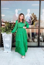 Tiered To Heaven Satin Maxi Dress-Dresses-KCoutureBoutique, women's boutique in Bossier City, Louisiana