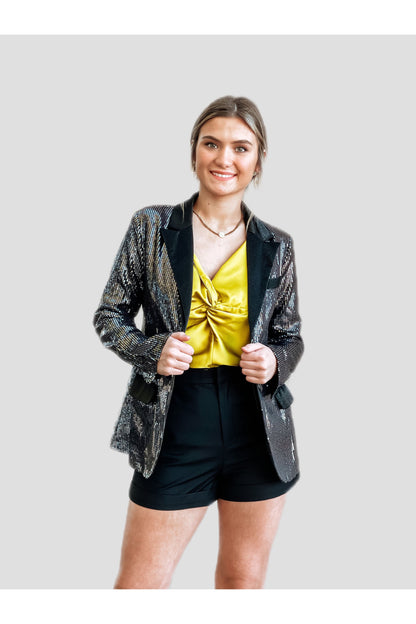 You Better Work Black Sequin Blazer-KCoutureBoutique, women's boutique in Bossier City, Louisiana