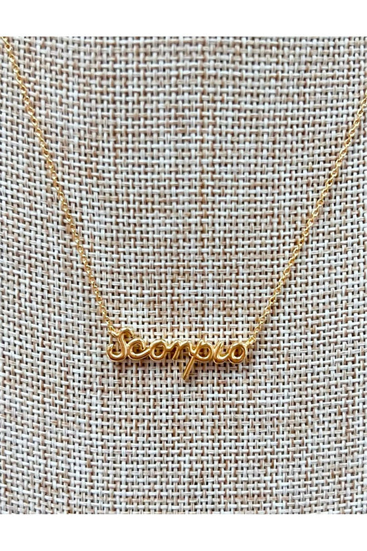 Zodiac Script Necklace-Accessories-KCoutureBoutique, women's boutique in Bossier City, Louisiana